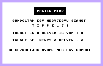 Master Mind (Hungarian) Title Screenshot