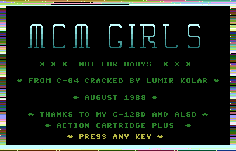 MCM Girls Title Screenshot