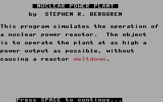 Nuclear Power Plant (ICPUG) Title Screenshot