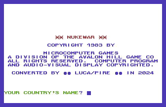 Nukewar Plus/4 Title Screenshot