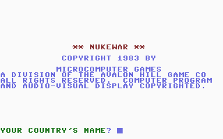 Nukewar Title Screenshot