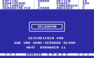Oelbaron Title Screenshot