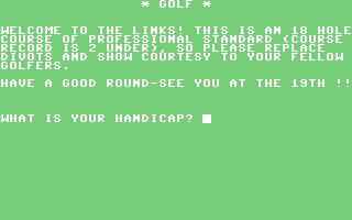 Open Golf Title Screenshot