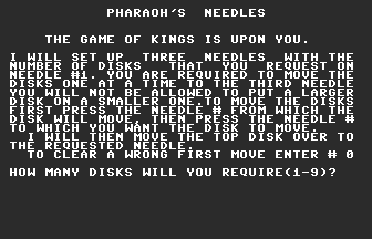 Pharaoh's Needles Title Screenshot
