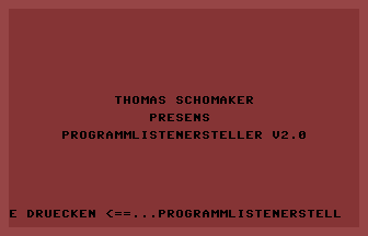 Programmlistenersteller V2.0 Title Screenshot