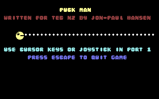 Puck Man Title Screenshot