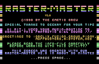 Raster-Master V2.0 Title Screenshot