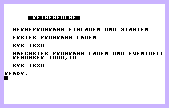 Reihenfolge Screenshot