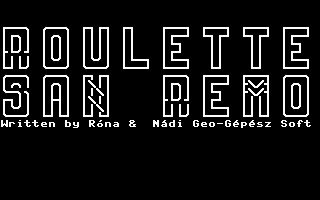 Roulette San Remo Title Screenshot