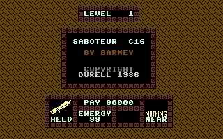 Saboteur! C16 Title Screenshot
