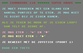Super Snake (Dutch) Title Screenshot