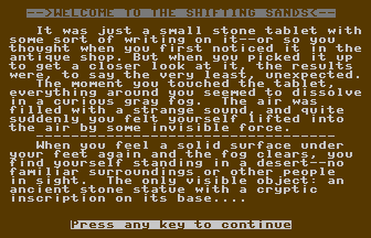 The Shifting Sands Title Screenshot