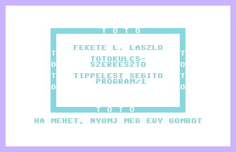 Totókulcs-Szerkesztő Title Screenshot