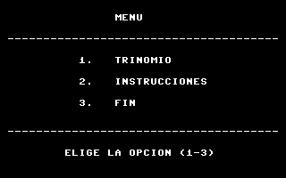 Trinomios Title Screenshot