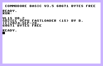 VL1S - SD2IEC VCPU Fastloader Screenshot