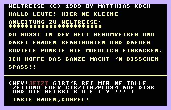 Weltreise Title Screenshot