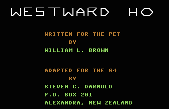 Westward Ho! Title Screenshot