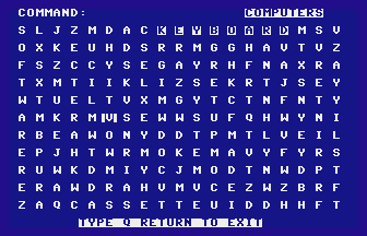 Word Search (Commodore) Screenshot