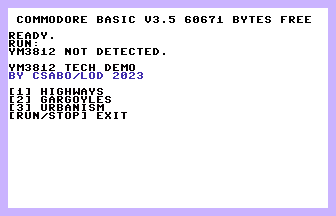 YM3812 Tech Demo Screenshot