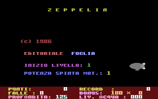 Zeppelin (C16/MSX 5) Title Screenshot