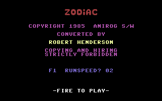 Zodiac Title Screenshot